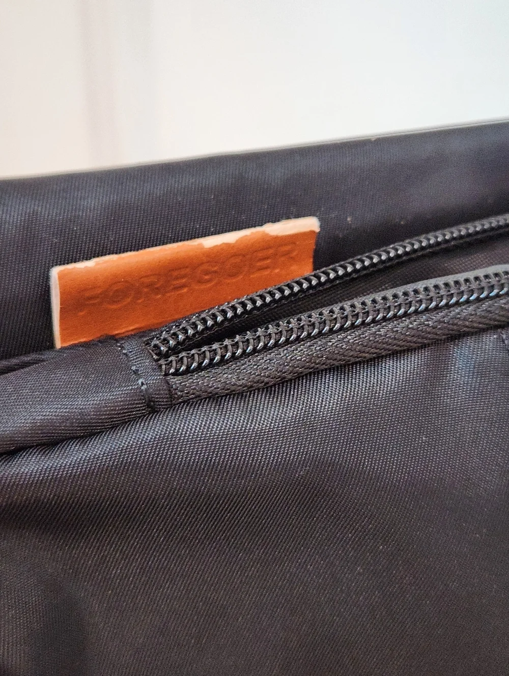 Foregoer Black Men’s Nylon And Leatger Crossbody Sling Bag